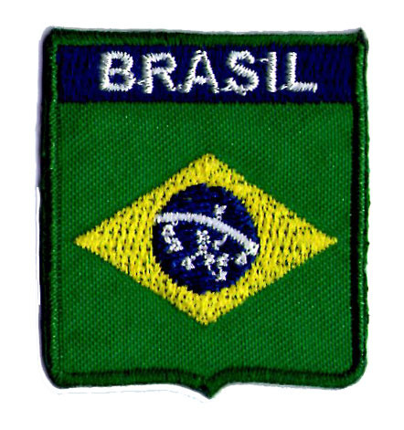 브라질 국기 쉴드 패치 3.7 X 4.3 cm
